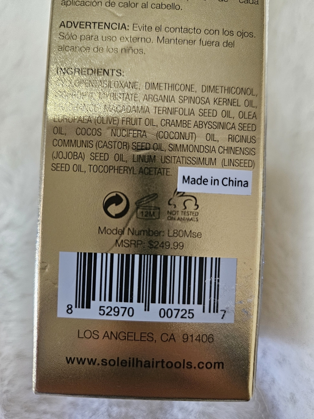 Soleil Moroccan Hair Serum — Gold Shine for All Hair Types - Picture 3 of 5